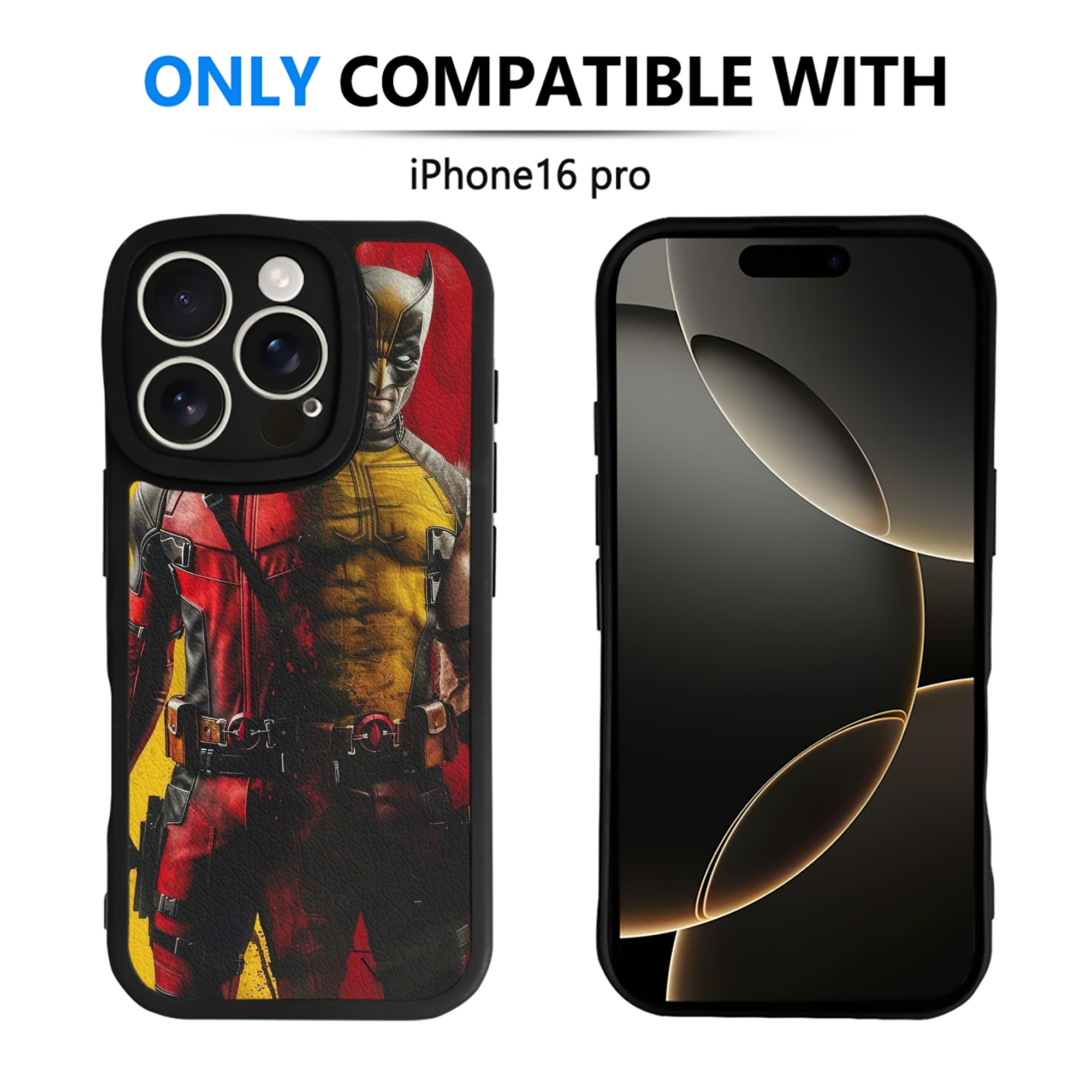 （画像用） Deadpool デッドプール 【iPhone 16シリーズ対応】シリコンスマホケース（レザー調） 材質：シリコン